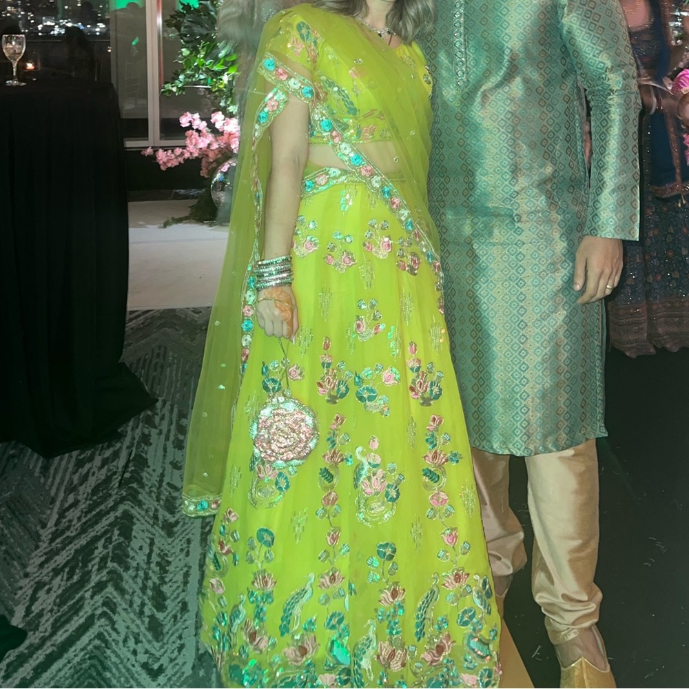 Beautiful floral and birds lehenga